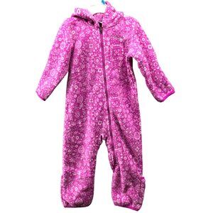 Columbia Girls 18-24M Snowtop ll Bunting Fleece Suit Pink Pattern One Piece